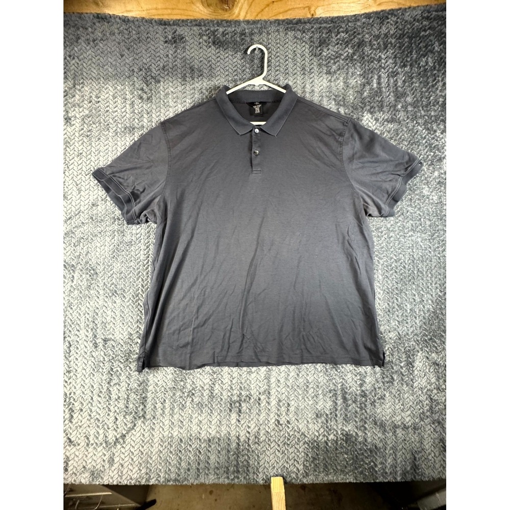 Calvin Klein Polo Shirt Men 2XL Gray Cotton Short Sleeve Performance Golf Tennis